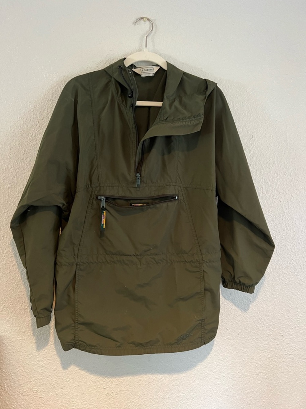 L.L. Bean Olive Green Pullover Anorak Jacket